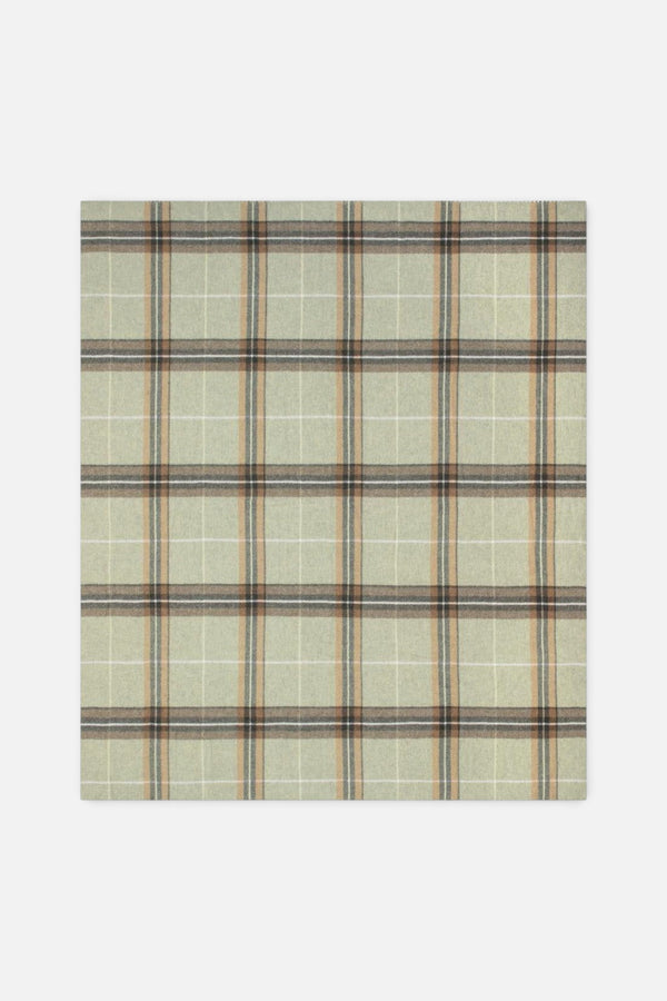 Sofia Toscano Fara Tartan Recycled Wool Throw in Green Check