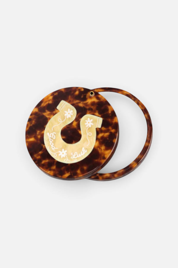 Solar Eclipse Good Luck Horseshoe Compact Mirror