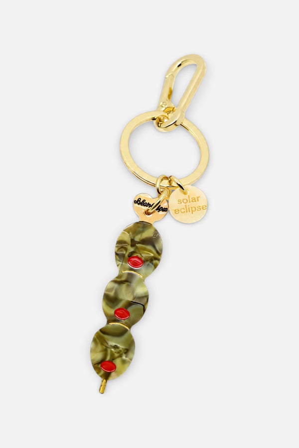 Solar Eclipse Hand-painted Martini Olives Bag Charm + Keychain
