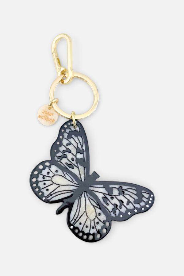 Solar Eclipse Hand-painted Paper Kite Butterfly Bag Charm + Keychain