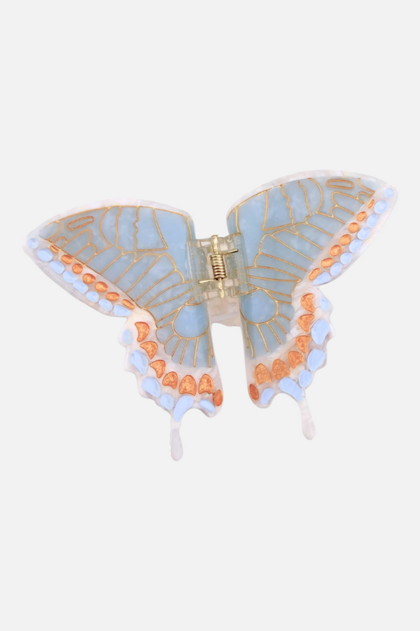 Solar Eclipse Hand-Painted Swallowtail Butterfly Claw Hair Clip