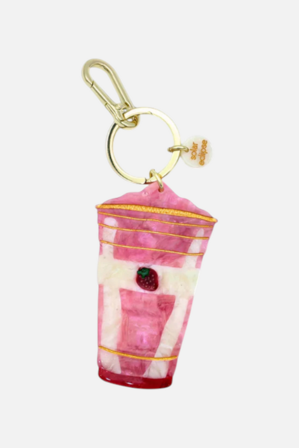 Solar Eclipse Strawberry Smoothie Keychain