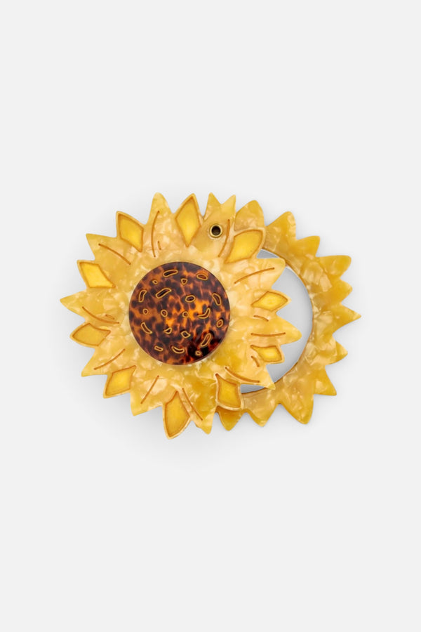 Solar Eclipse Sunflower Compact Mirror