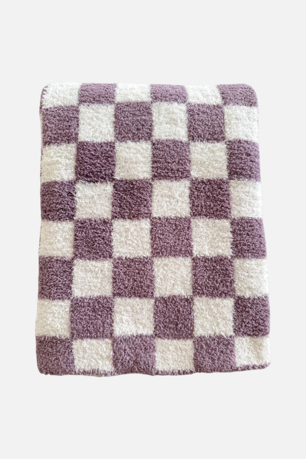 Spearmint LOVE Phufy® Bliss Checkerboard Blanket, Violet