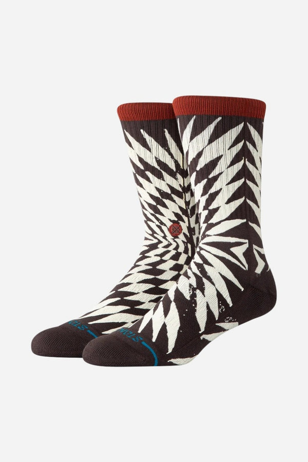 Stance Frackle Crew Socks in Dark Brown