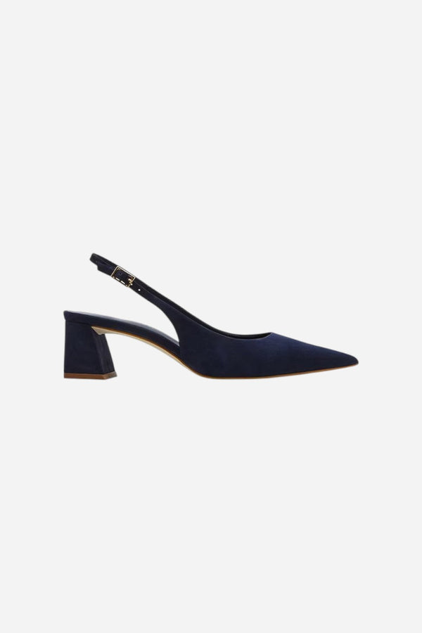 Steve Madden Robyn Nubuck Slingback Pumps in Navy