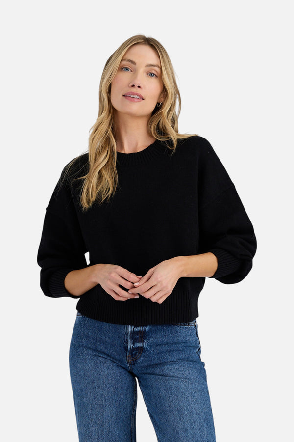 Stitches + Stripes Lexi Pullover in Black