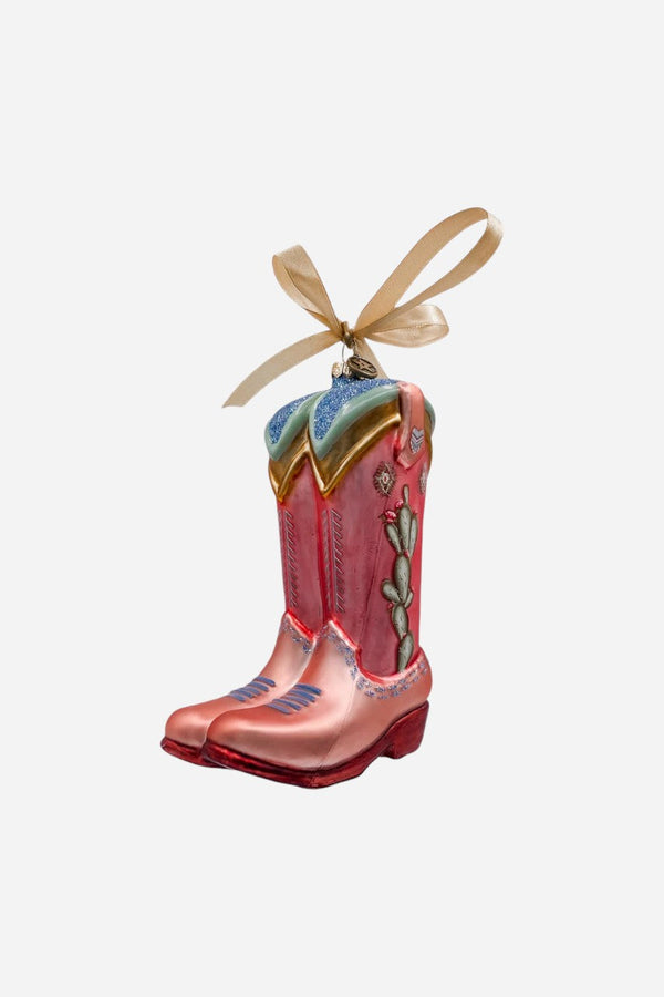 Texan Christmas Double Boot Christmas Ornament