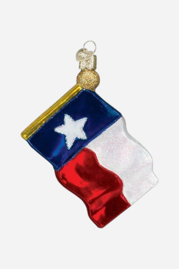 Texas Flag Glass Ornament