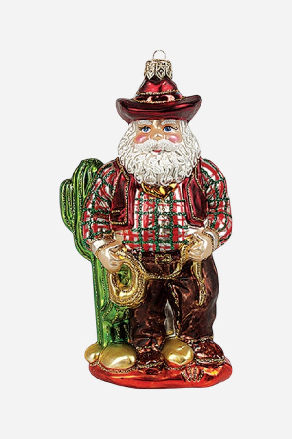Texas Santa Lasso Ornament