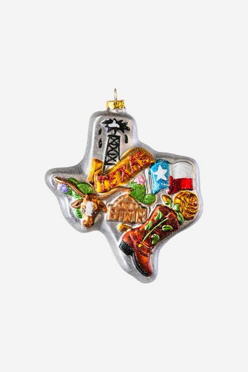 Texas State Glass Ornament