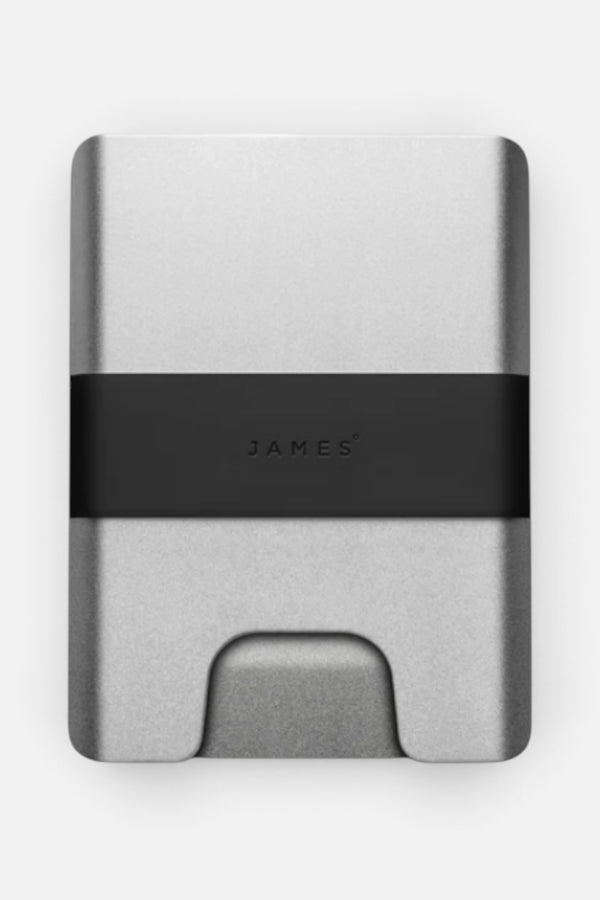 The James Brand Lowe Minimalist Cardholder in Silver & Black