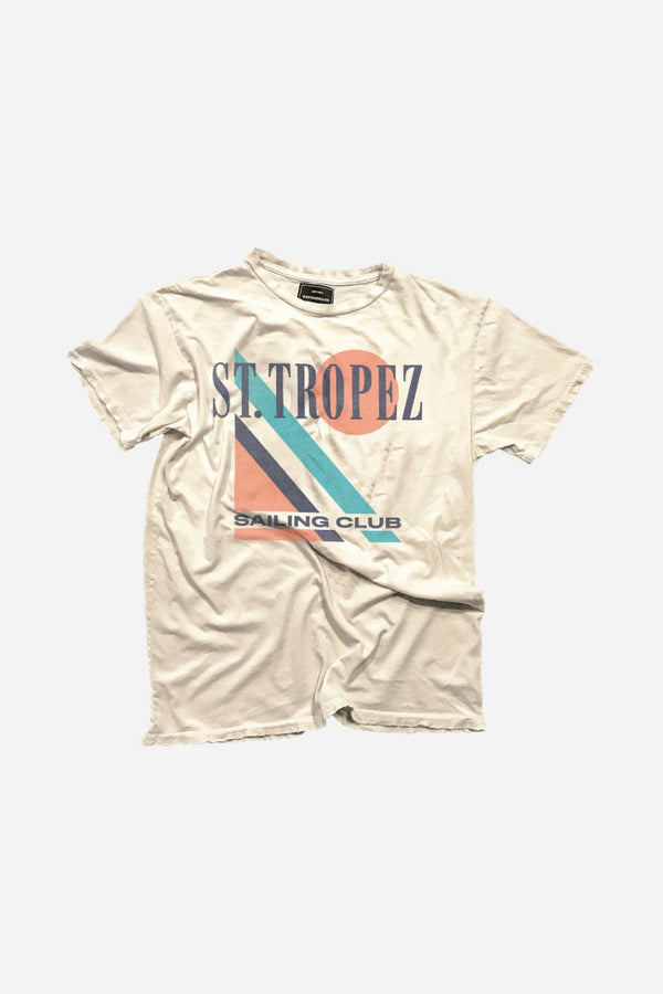 The Original Retro Brand St. Tropez Sailing Club Tee in Antique White