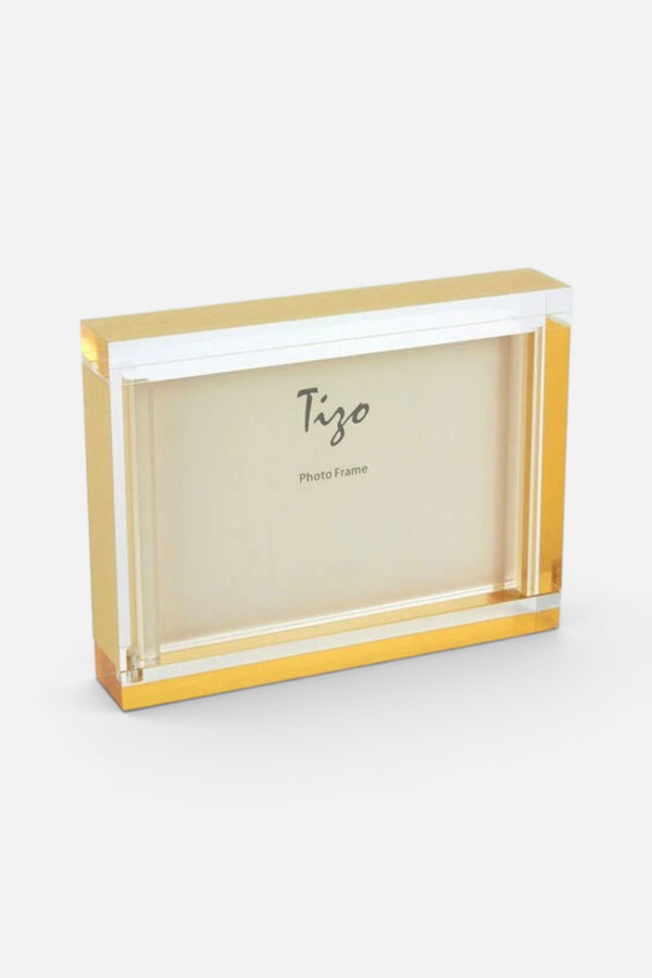 Tizo 4x6 Lucite Acrylic Frame, Gold Block