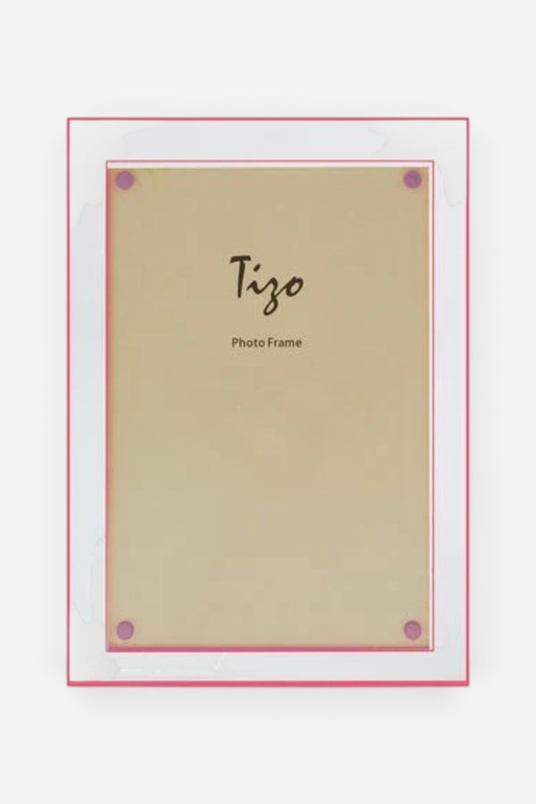 Tizo 5x7 Lucite Frame with Pink Border