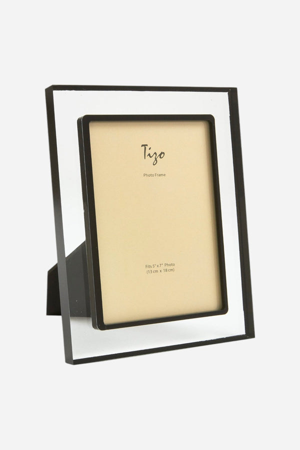 Tizo Acrylic Lucite Picture Frame in Clear with Black Border - 4 x 6