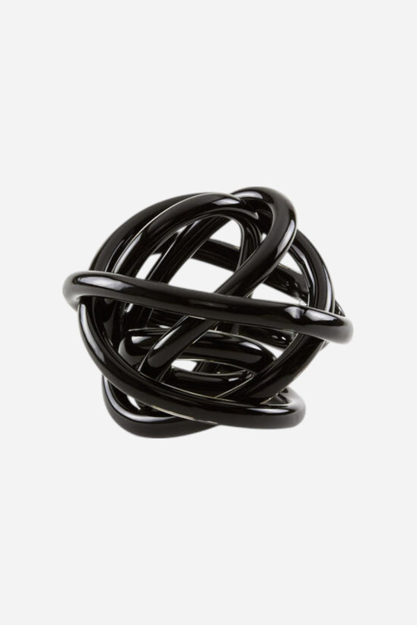 Tizo Hand Blown Glass Knot in Black
