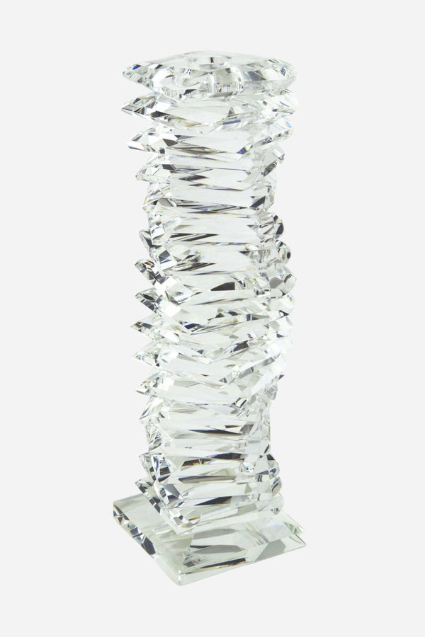 Tizo Large Crystal Twisted Candlestick Holder - 11"