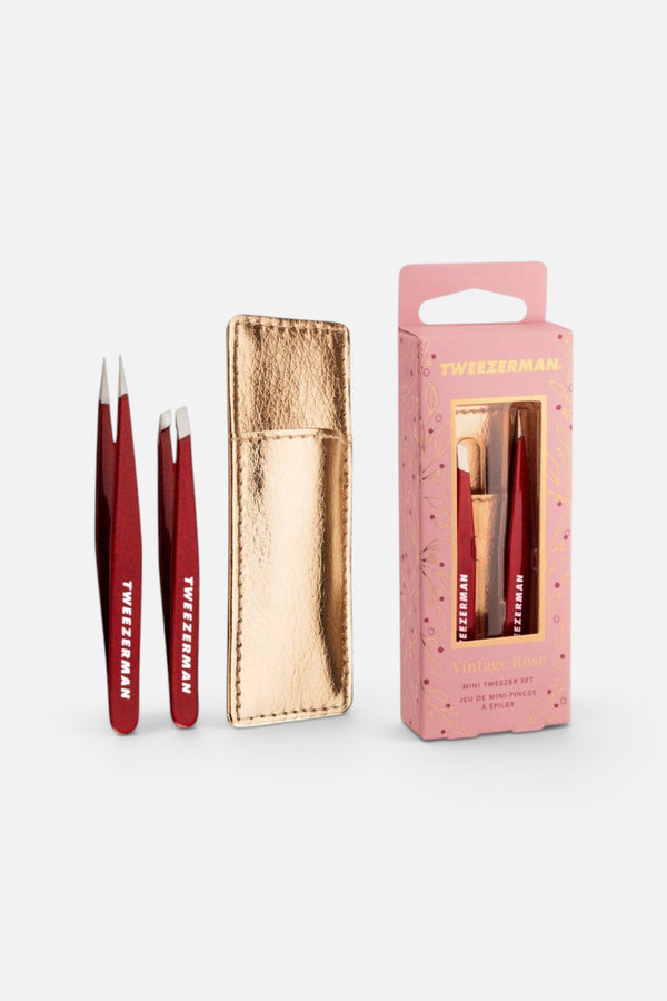 Tweezerman Vintage Rose Mini Tweezer Set with Case