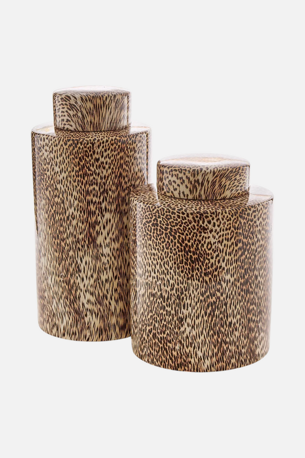 Two's Company Leopard Print Jars