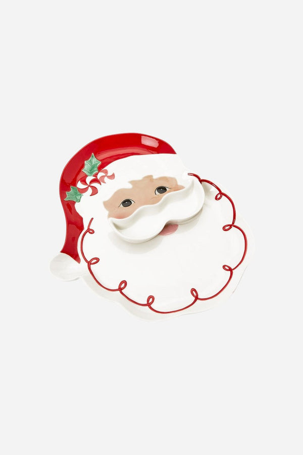 Two's Company Santa Platter and Removable Mustache