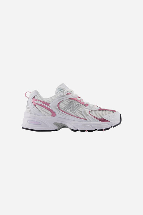 Unisex New Balance 530 in White Pink Sugar – front view