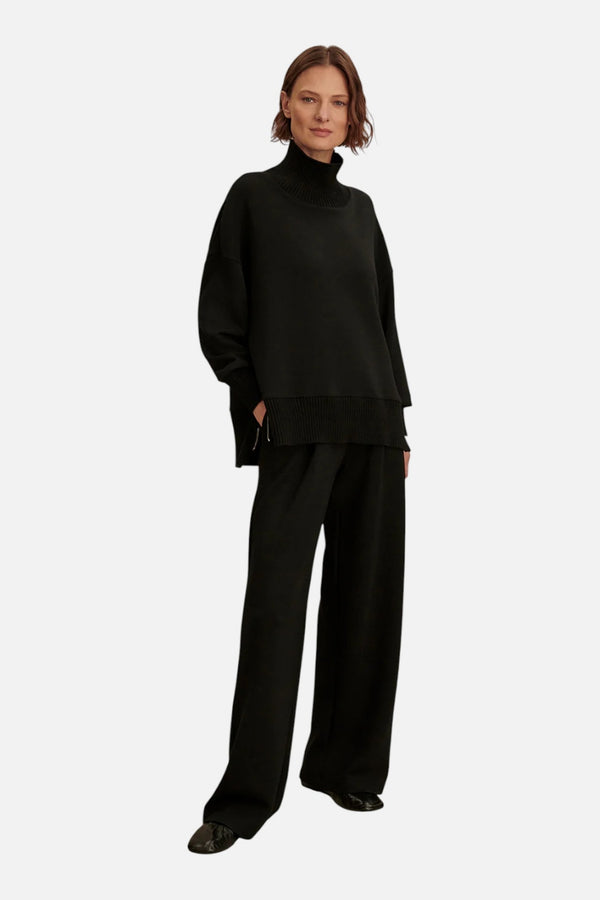 Varley Barker High Neck Sweat in Black