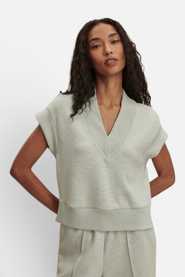 Varley Gracee V Neck Tank in Mint Green Marl