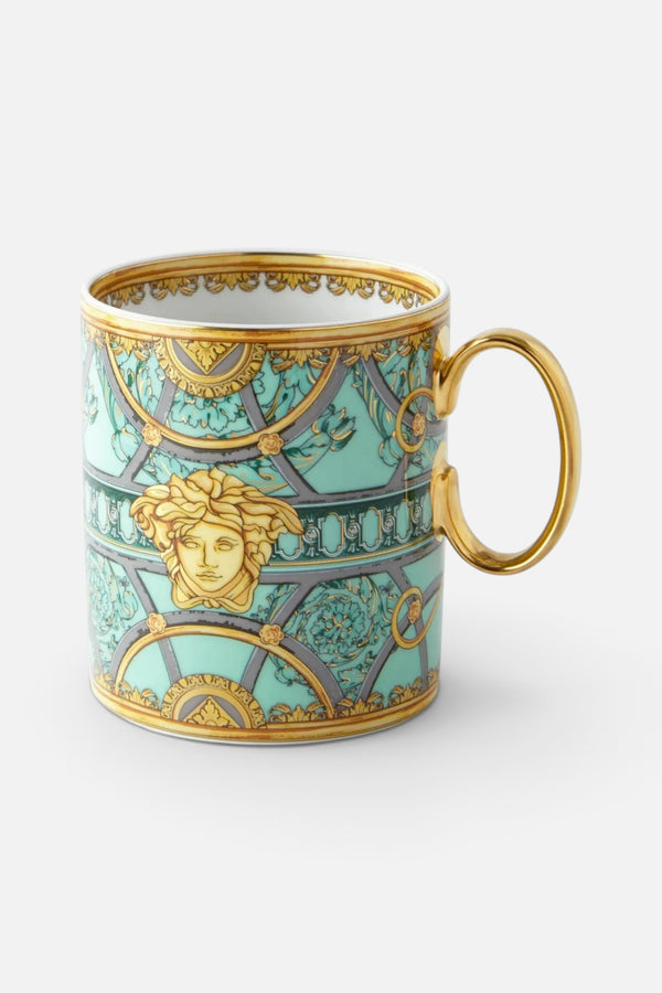 Versace Scala Palazzo Verde Porcelain Mug - 11 Oz