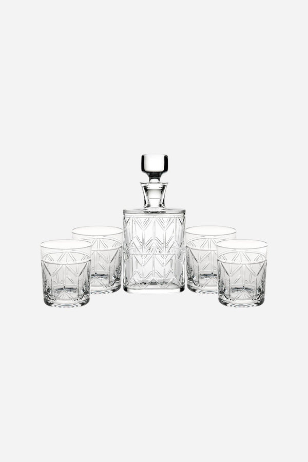 Vista Alegre Avenue Case with Whisky Decanter and 4 D.O.F. Glasses