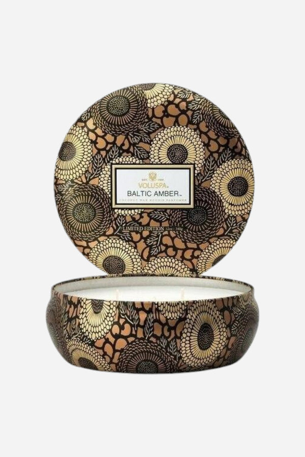 Voluspa Baltic Amber 3 Wick Tin Candle