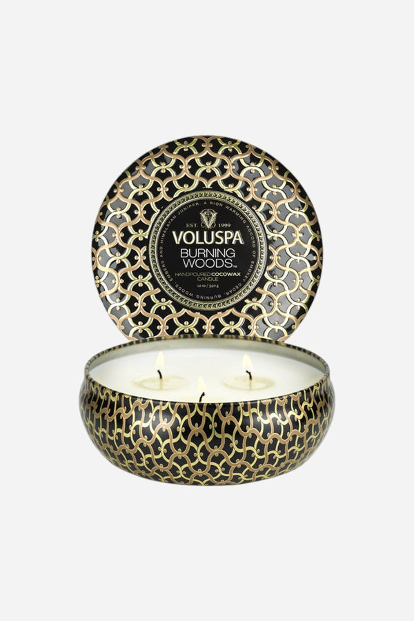 Voluspa Burning Woods 3-Wick Tin Candle