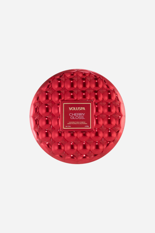 Voluspa Cherry Gloss 3 Wick Tin Candle, 12 oz.