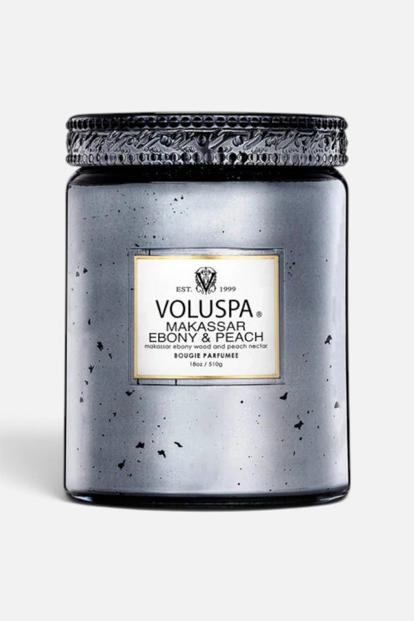 Voluspa Makassar Ebony & Peach Large Speckle Jar Candle
