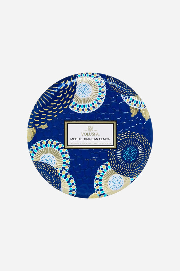 Voluspa Mediterranean Lemon 3 Wick Tin Candle