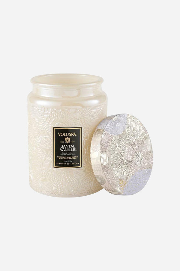 Voluspa Santal Vanille Large Glass Jar Candle