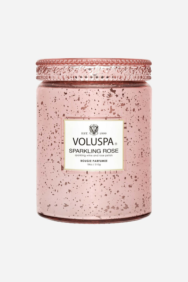 Voluspa Sparkling Rose Large Jar Candle Speckle, 18 oz