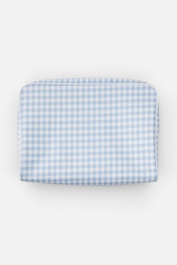 Weezie Gingham Toiletry Bag in Light Blue
