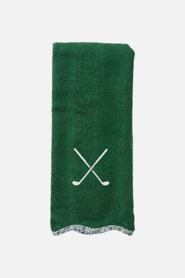 Weezie Scallop Golf Towel in Green