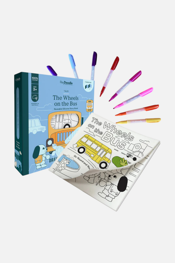 Wheels on the Bus Tales - Reusable Coloring Book