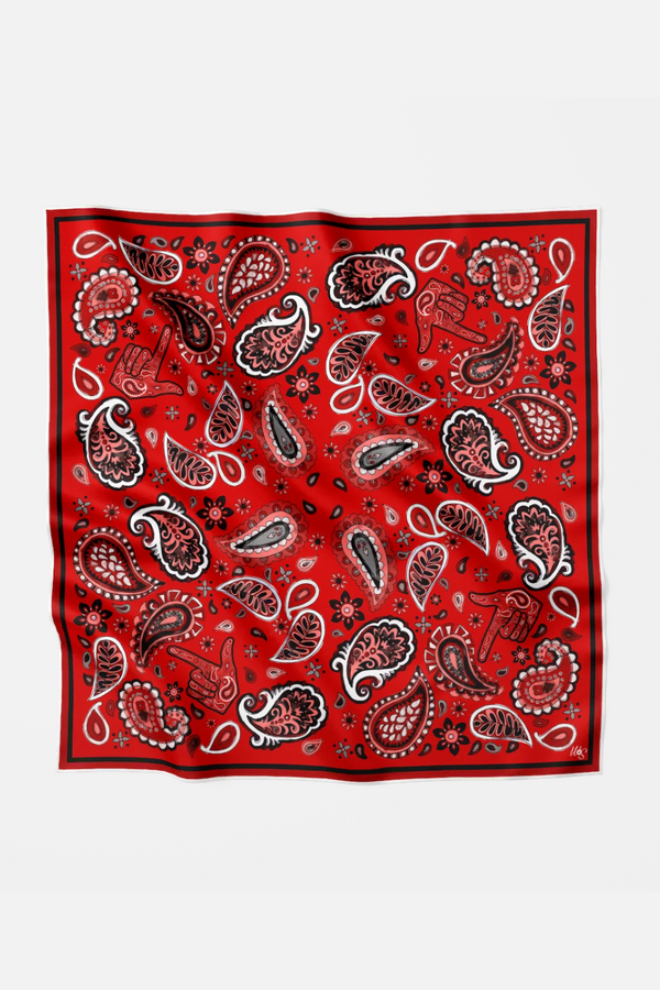 Wild Silks Black Scarlett Lubbock Game Day Pocket Square
