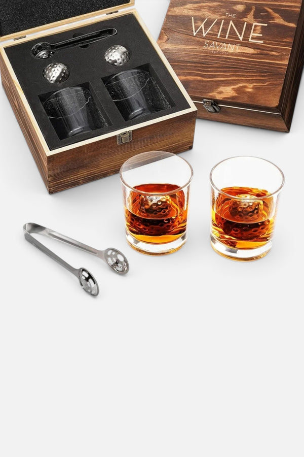 Wine Savant Luxurious Bar Gift Set - Golf Whiskey Set
