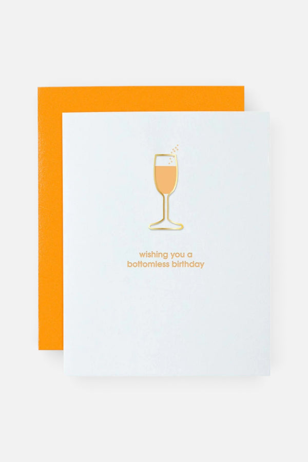 Wishing You a Bottomless Birthday Paper Clip Letterpress Card