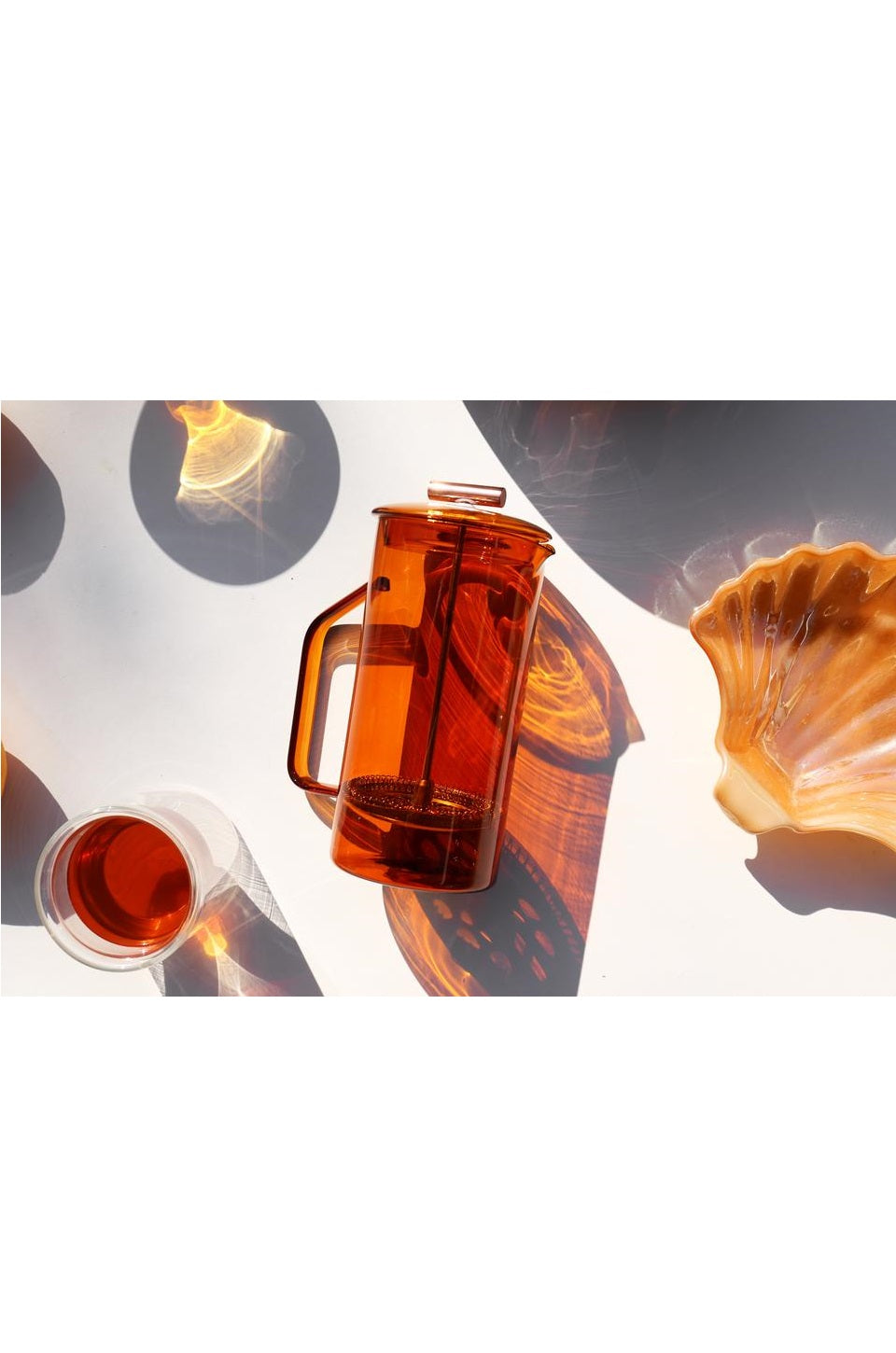 Amber Glass French Press CHROME