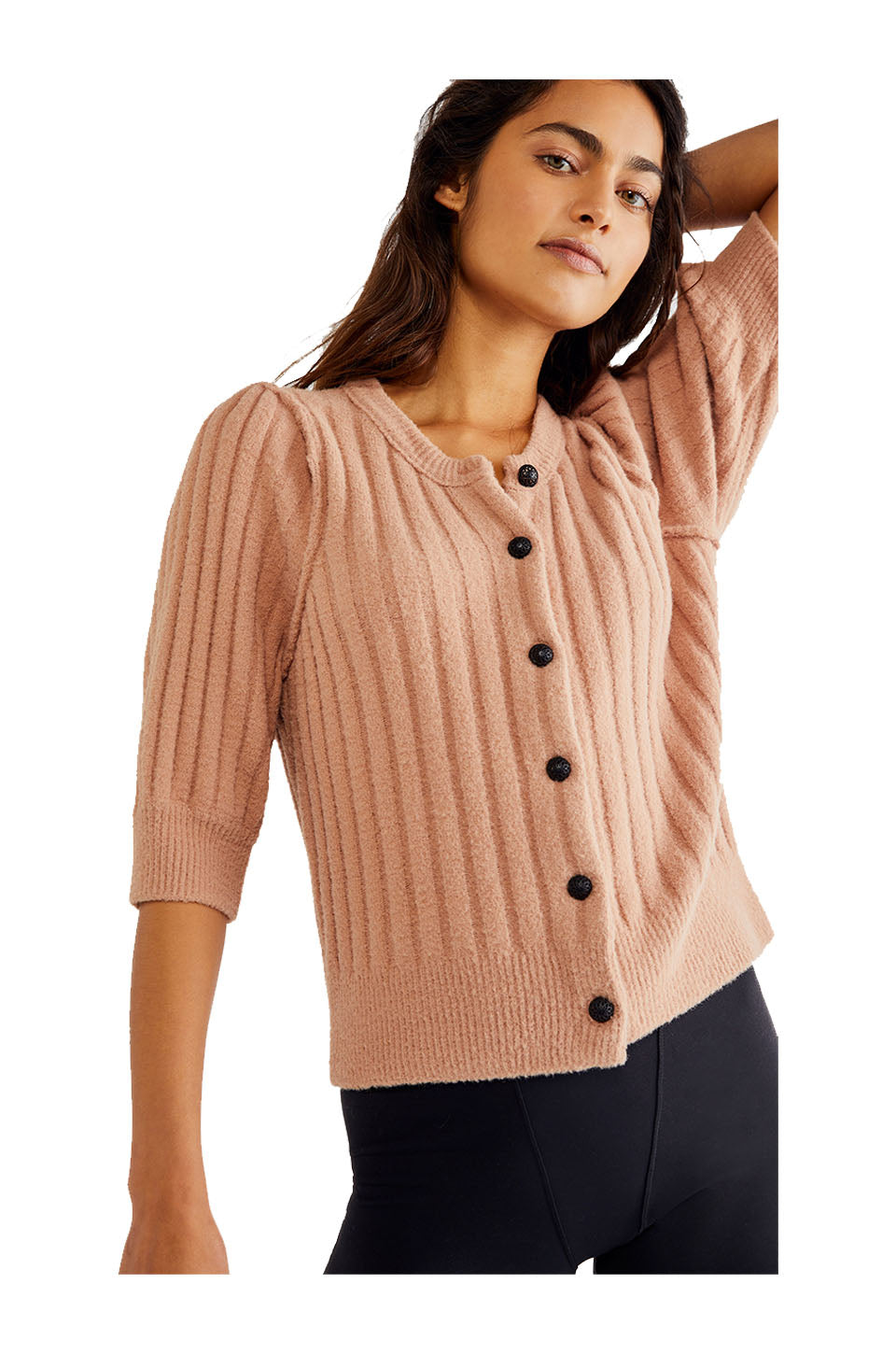 Free People Sloane Cardi In Cafe Cream – CHROME