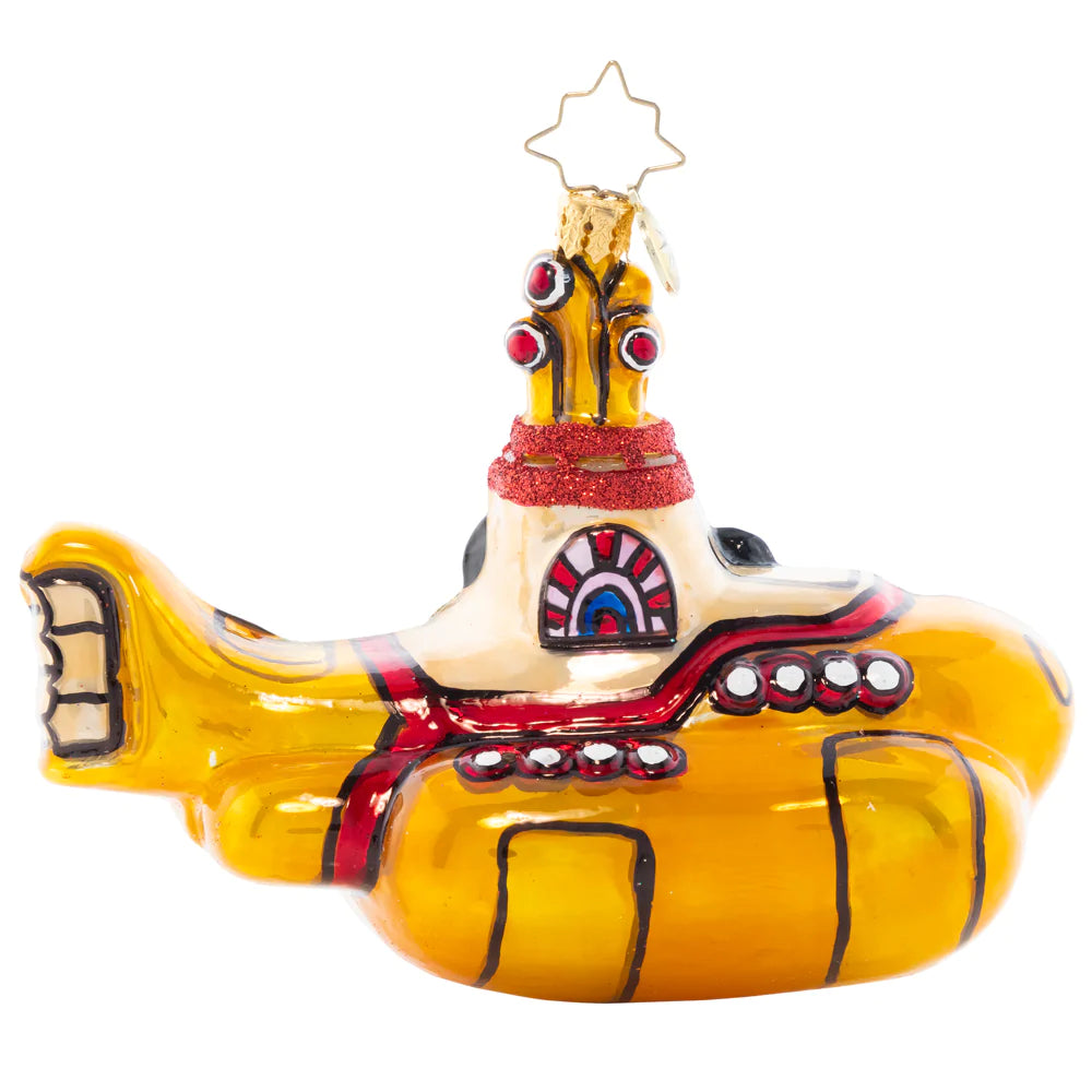 Christopher Radko All Aboard Submarine Ornament CHROME