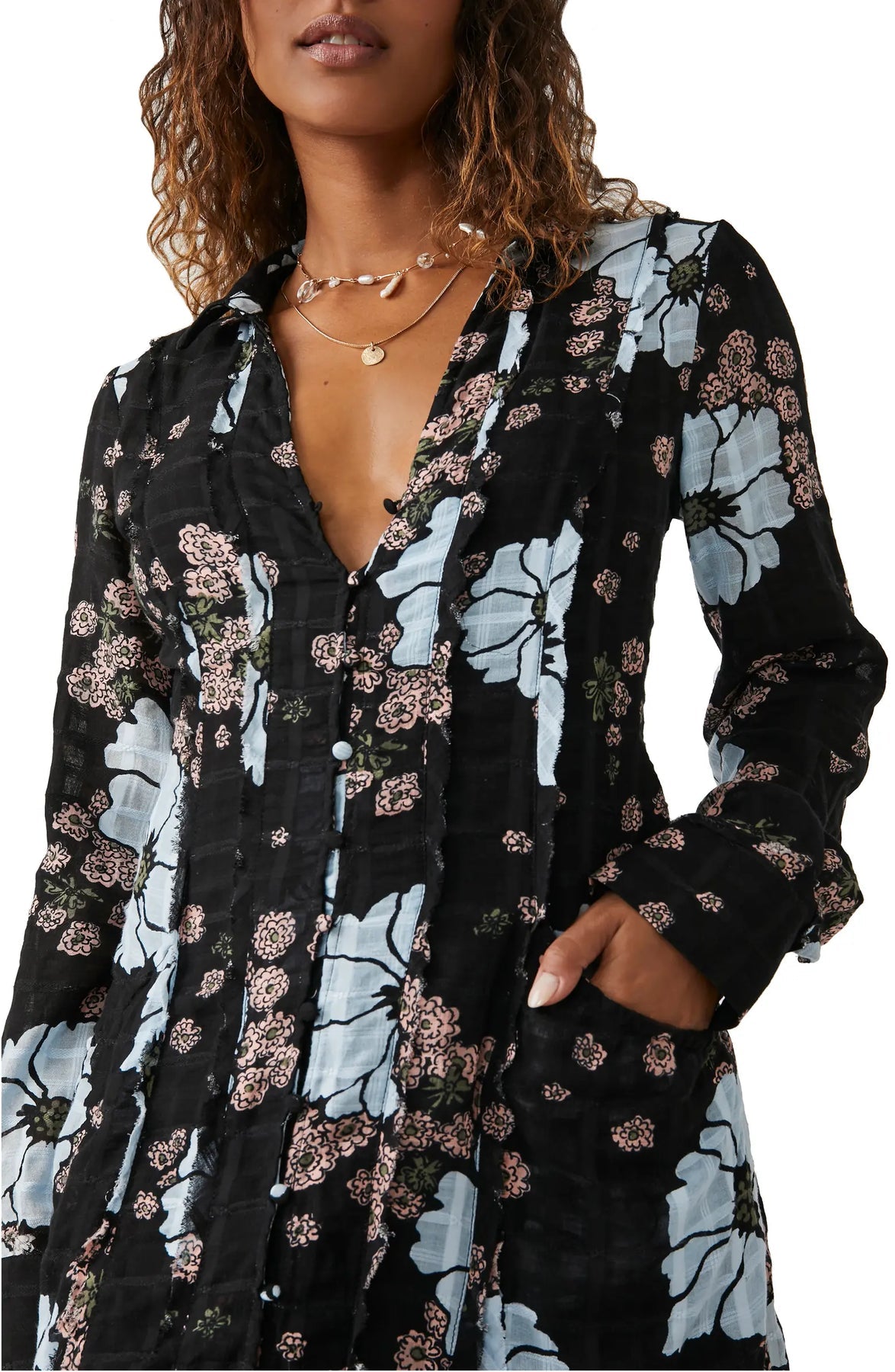Free People Back At It Maxi Dress in Black Combo CHROME Free People Back At It Maxi Dress in Black Combo CHROME