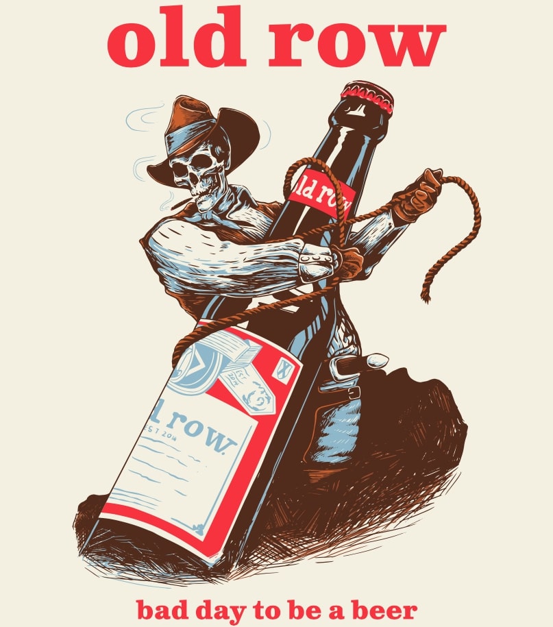 Old Row Bad Day To Be A Beer Wrangle Pocket Tee in Ivory CHROME