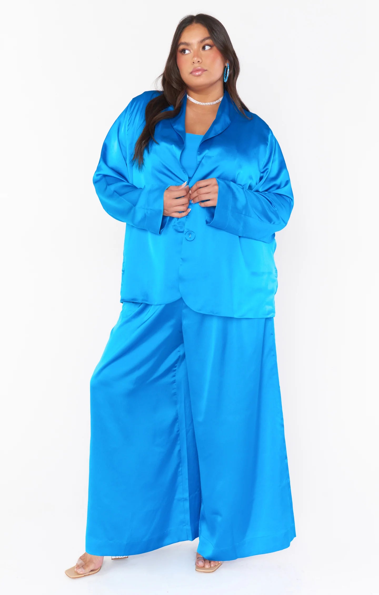 Show Me Your Mumu Felix Blazer Blue Luxe Satin – CHROME Show Me Your Mumu Felix Blazer Blue Luxe Satin – CHROME