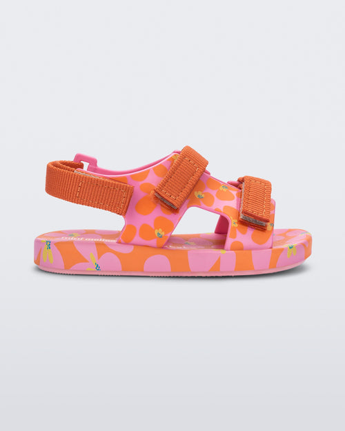 Mini Ping Pong + Fabula Baby Sandal in Orange/Pink
